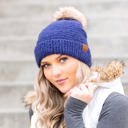  C.C� Ultra Soft Fur Pom Beanie Hat