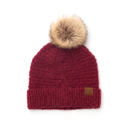 Burgundy C.C� Ultra Soft Fur Pom Beanie Hat