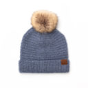 Denim C.C� Ultra Soft Fur Pom Beanie Hat