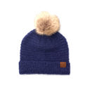 Evening Blue C.C� Ultra Soft Fur Pom Beanie Hat