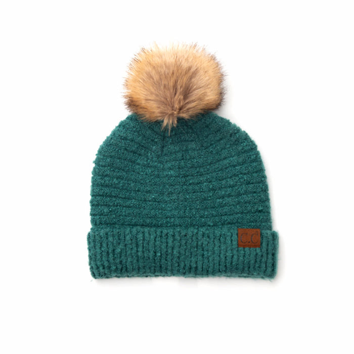 C.C� Ultra Soft Fur Pom Beanie Hat