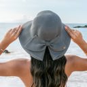 Charcoal Bow Back Sun Hat