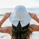 Lt Gray Bow Back Sun Hat