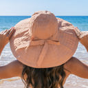 Khaki Classic Bow Accent Sunhat