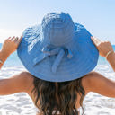 Slate Blue Classic Bow Accent Sunhat