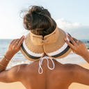 Khaki Color Block Roll Up Visors