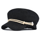Black Corduroy Newsboy Cap