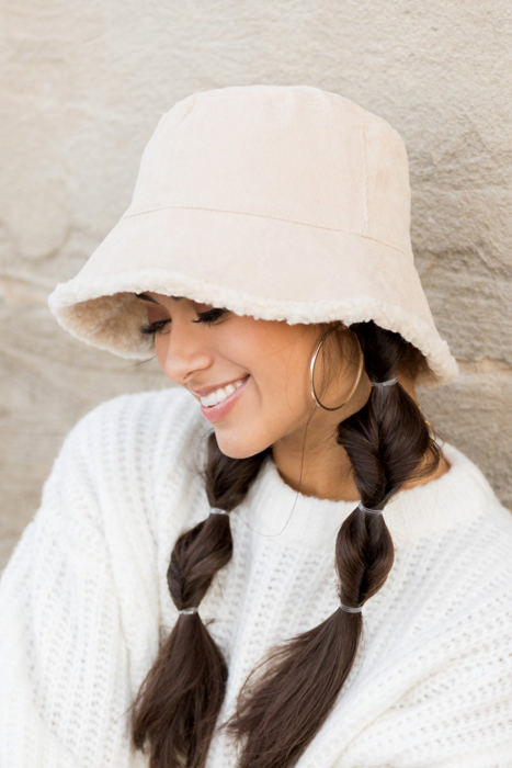 Reversible Sherpa Boucle Bucket Hat