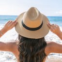 Khaki Classic Straw Panama Hat