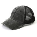 Distressed Messy Bun Cap Hat