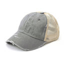  Distressed Messy Bun Cap Hat