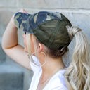  Distressed Adjustable Messy Bun Caps Hat