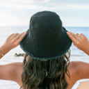 Black Frayed Edge Canvas Bucket Hat