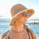  Fray Edge Straw Bucket Hat