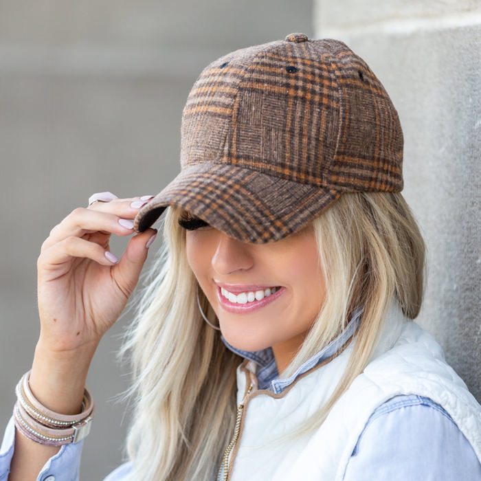 Fall Plaid Ball Caps Hat
