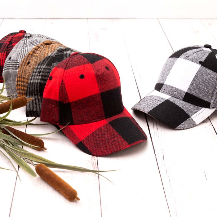 Fall Plaid Ball Caps Hat