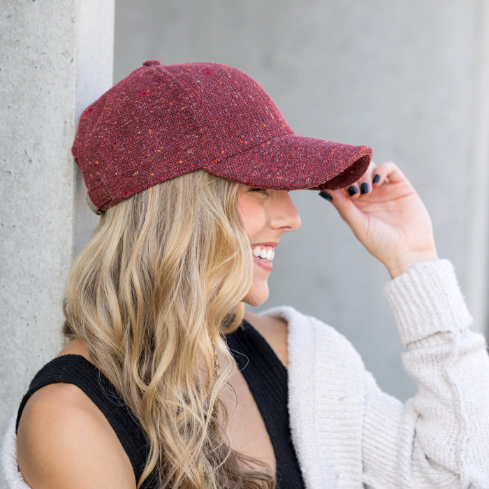 Autumn Tweed Ball Caps Hat