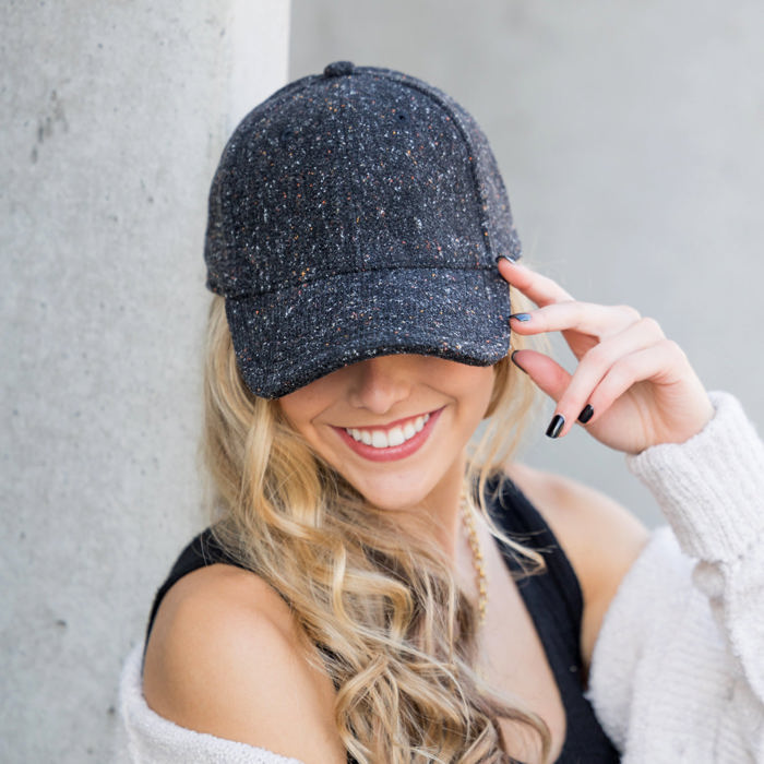 Autumn Tweed Ball Caps Hat
