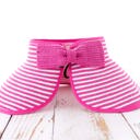 Hot Pink Foldable Bow Stripe Visor