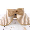 Khaki Foldable Bow Stripe Visor