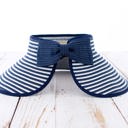 Navy Foldable Bow Stripe Visor