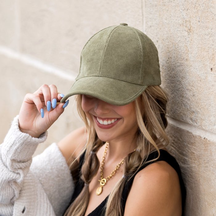 Micro Corduroy Boyfriend Ball Cap Hat