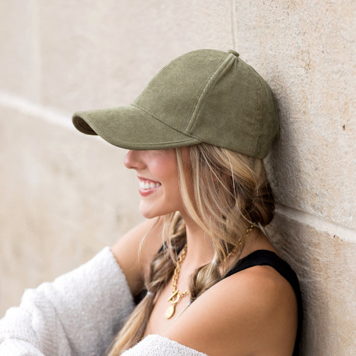 Micro Corduroy Boyfriend Ball Cap Hat