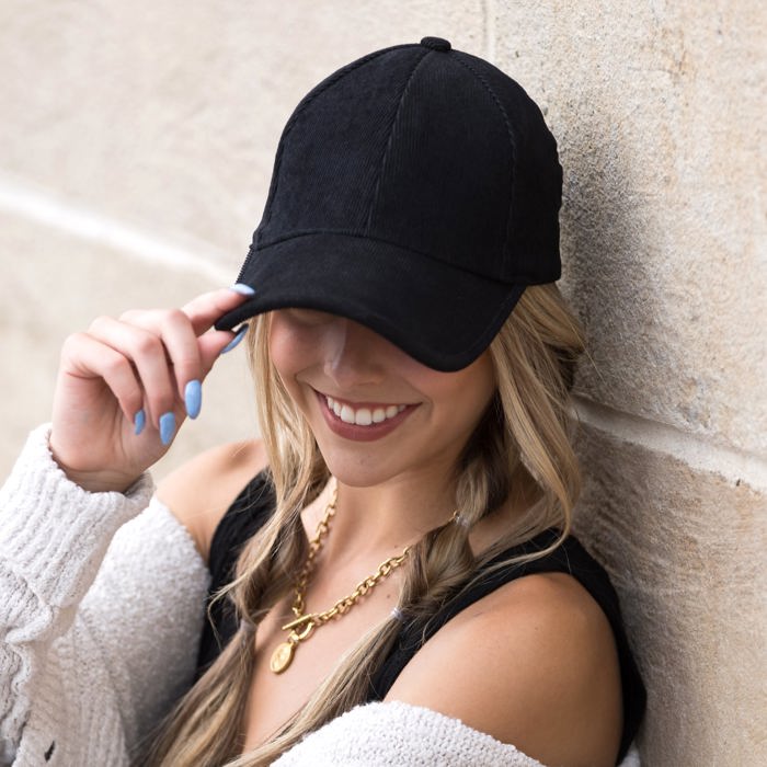 Micro Corduroy Boyfriend Ball Cap Hat