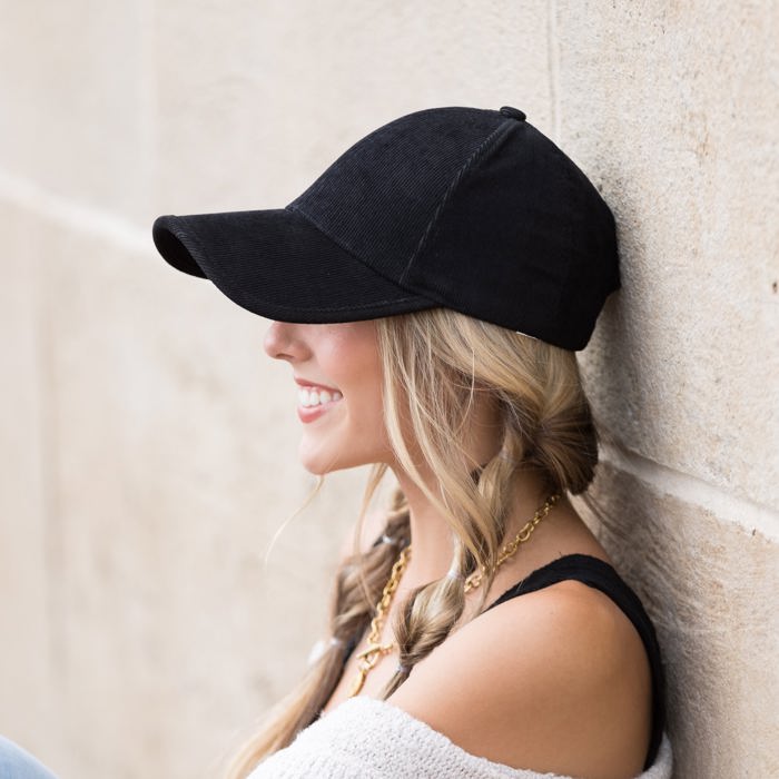 Micro Corduroy Boyfriend Ball Cap Hat