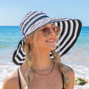  Stripe Bow Accent Sunhat