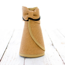 Khaki Foldable Wide Brim Bow Visor