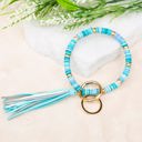 Aqua Multi Boho Key Ring Bracelet