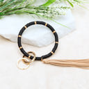 Black Boho Key Ring Bracelet
