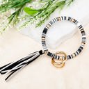 Black Multi Boho Key Ring Bracelet