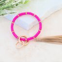 Fuchsia Boho Key Ring Bracelet
