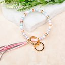 Pink Multi Boho Key Ring Bracelet