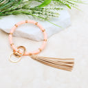 Salmon Boho Key Ring Bracelet
