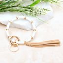 White Boho Key Ring Bracelet