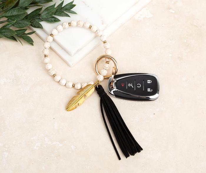 Boho Stone Key Ring Bracelet
