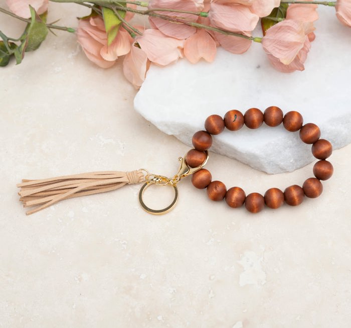 Wooden Key Ring Bracelet