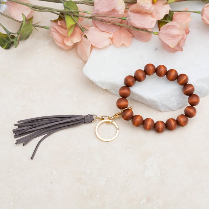 Wooden Key Ring Bracelet