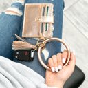 Rose Gold Key Ring ID Wallet Bracelet