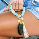  Leopard Beaded Key Ring Bracelet