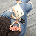  Leopard Beaded Key Ring Wallet Bracelet