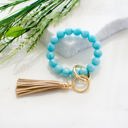 Aqua Silicone Key Ring Bracelet
