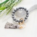 Gray Silicone Key Ring Bracelet