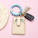 Aqua/champagne Silicone Key Ring Wallet Bracelet