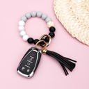  Silicone Color Block Key Ring Bracelet