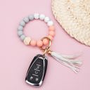 Blush Marble Silicone Color Block Key Ring Bracelet