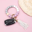 Lilac Marble Silicone Color Block Key Ring Bracelet
